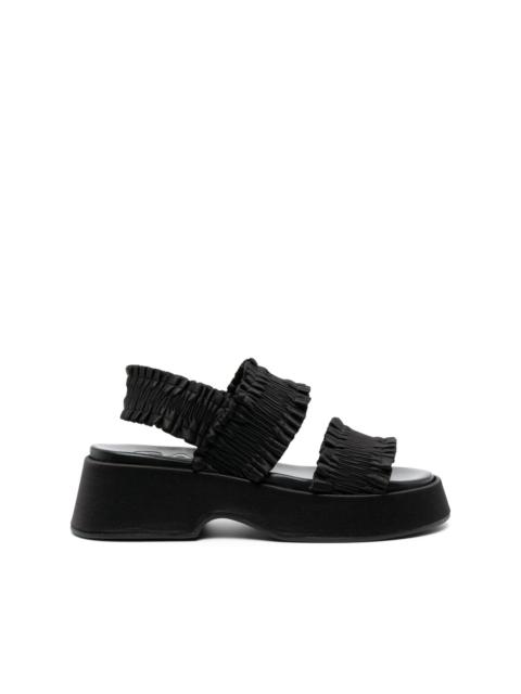 smocked-strap flatform sandals