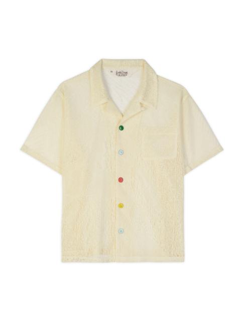 BRAIN DEAD Engineered Mesh Short Sleeve Button Up - Natural