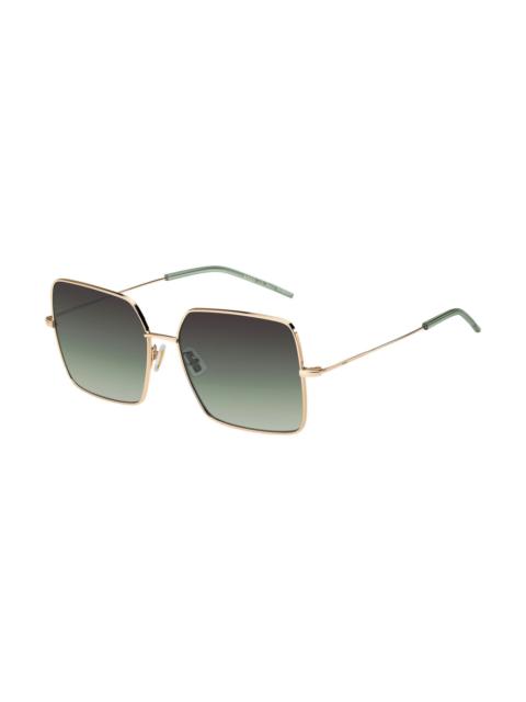 BOSS GOLD-TONE SUNGLASSES WITH GREEN END-TIPS