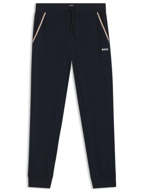 BOSS PAJAMA BOTTOMS IN STRETCH COTTON WITH TAPE TRIMS