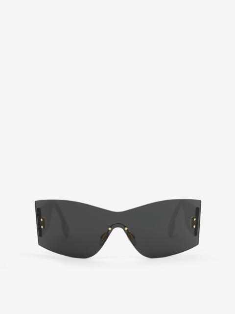 Burberry Monogram Motif Rectangular Shield Sunglasses