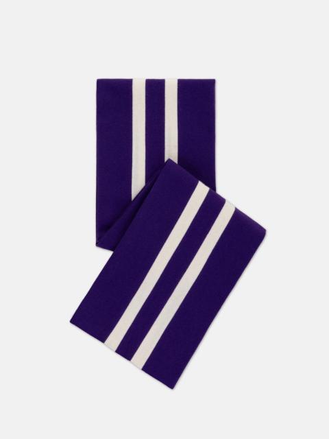 J. PRESS MADE-IN-ENGLAND PURPLE & WHITE WOOL SCHOOLBOY MUFFLER