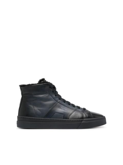Santoni high-top leather sneakers