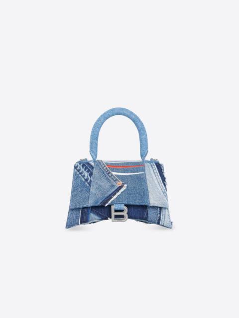 Women's Hourglass Small Handbag In Denim in Blue