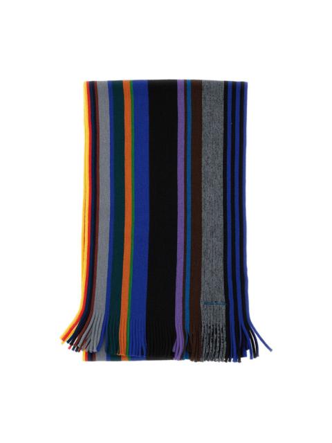 Paul Smith signature-stripe fringed scarf