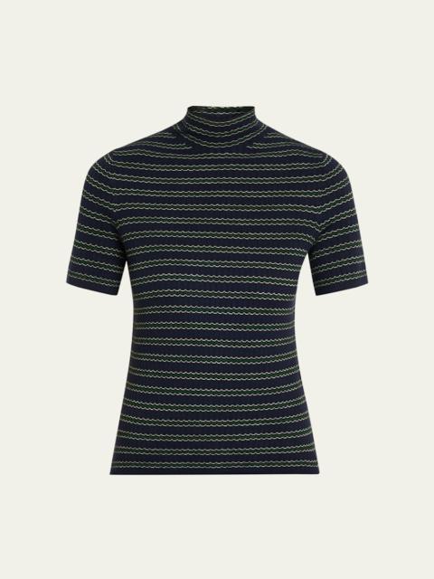 Theory Leenda Stripe Turtleneck Tee