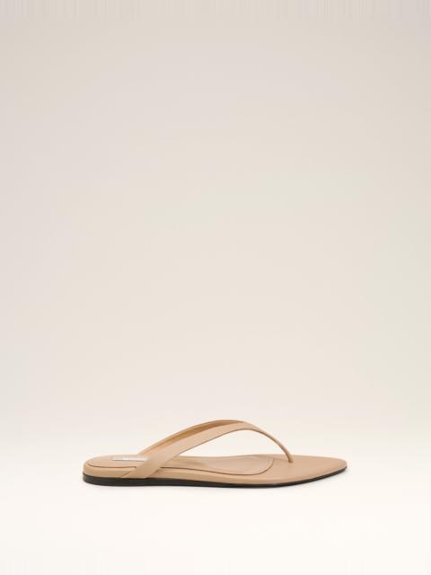 AMI Paris BEIGE LAMB LEATHER POINTED TOE FLIP FLOPS