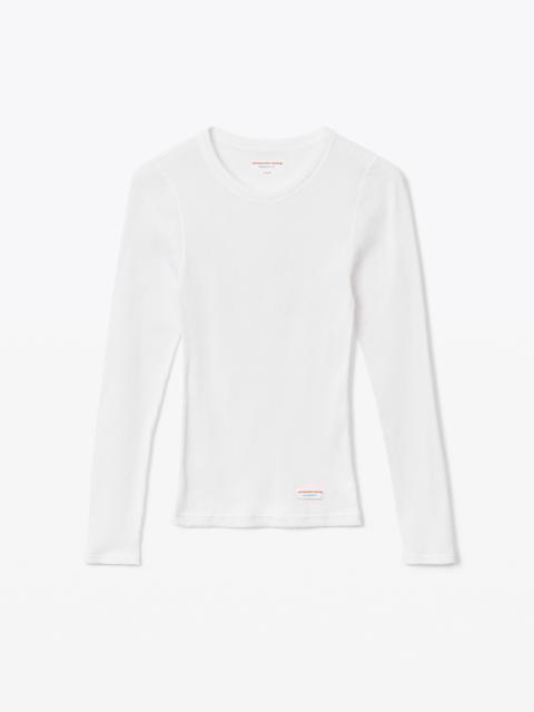 Alexander Wang Long-Sleeve Tee in Ribbed Cotton Jersey