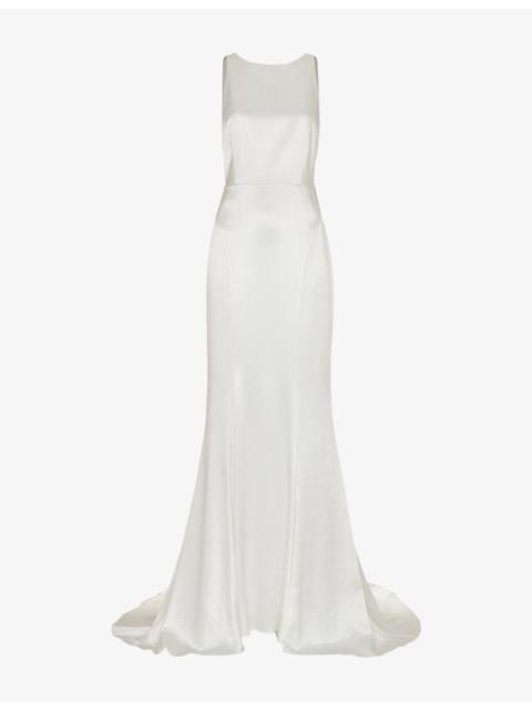WHISTLES Lina low-back satin wedding dress
