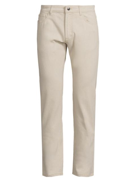 Canali Men's Washed Modern-Fit Slim-Straight Jeans - Off White