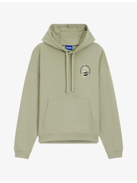 HUGO Branded Matcha Cotton-Jersey Hoody