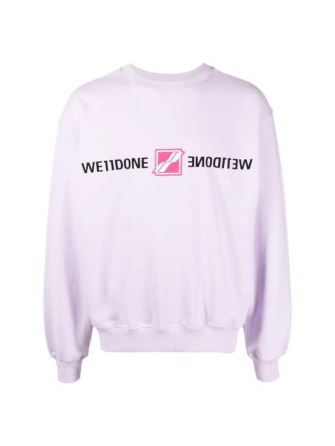 We11done mirrored logo cotton sweatshirt