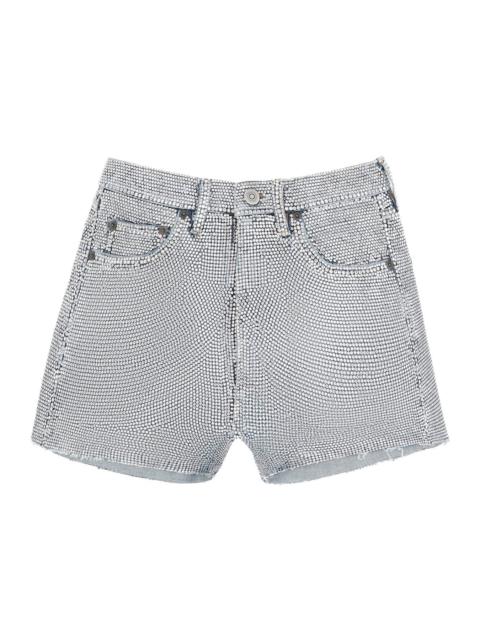 SHORTS IN RHINESTONE-STUDDED DENIM