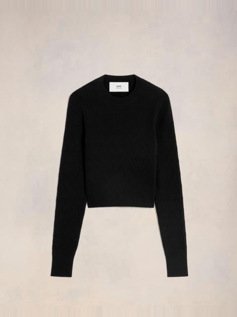 AMI Paris AMI DE COEUR POINTELLE CREW NECK SWEATER