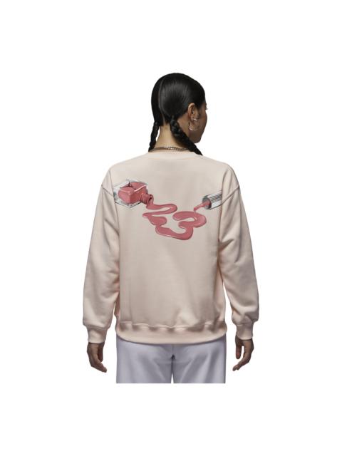 Jordan (WMNS) Air Jordan Brooklyn Fleece Crew Neck Sweatshirt Asia Sizing 'Guava Ice' HV9371-838