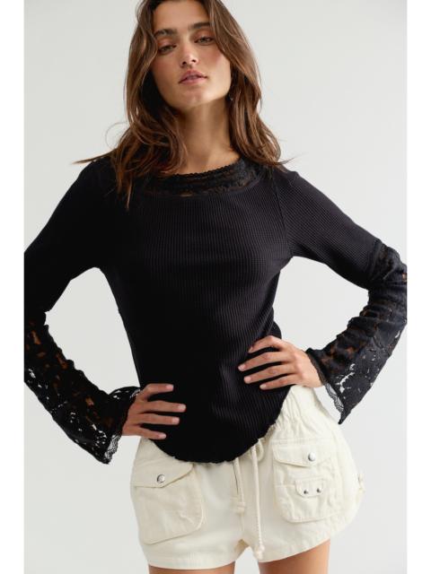 FREE PEOPLE Amber Lace Cuff Long Sleeve Top