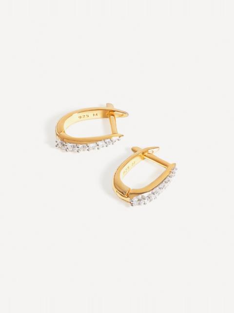 MISSOMA 18ct Gold-Plated Vermeil Silver Pavé Claw Huggie Hoop Earrings