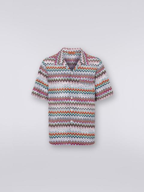 Missoni Short-sleeved cotton and viscose bowling shirt