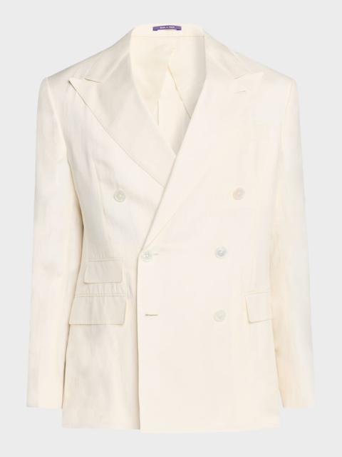 Ralph Lauren Men's Kent Linen Peak Lapel Double-Breasted Sport Coat