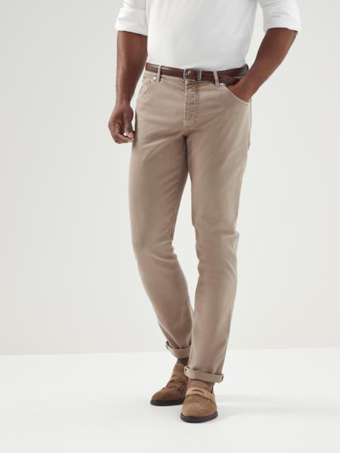 Brunello Cucinelli Lightweight dyed denim slim fit five-pocket trousers