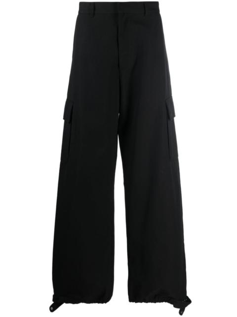 wide-leg wool-blend trousers