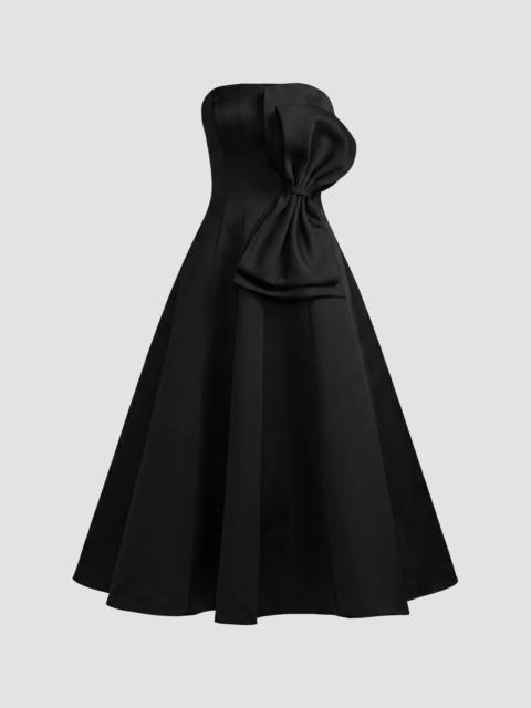 MAC DUGGAL Women's Satin Charmeuse Bow Strapless Midi Dress - Black