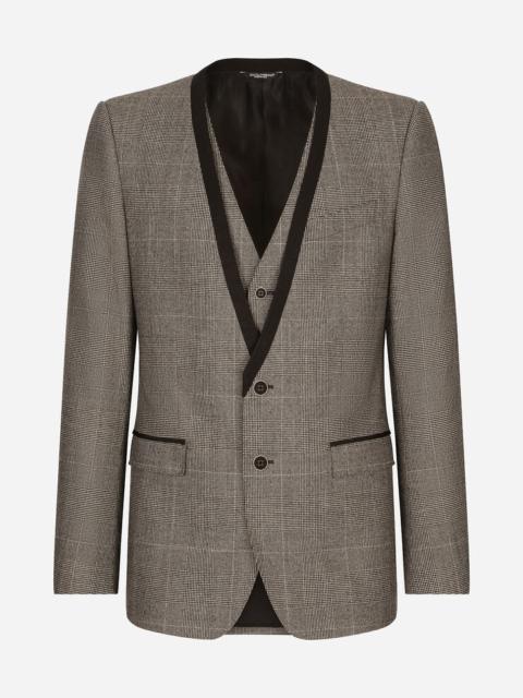 Dolce & Gabbana Glen plaid wool Martini-fit suit