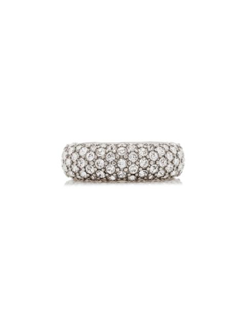 Amina Muaddi Cameron Crystal Ring silver