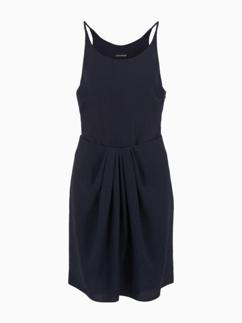 EMPORIO ARMANI Draped dress in matte washed modal