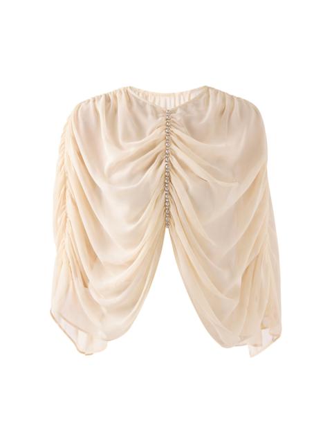 THE NEW ARRIVALS ILKYAZ OZEL Nour Crystal Chiffon Cape Top