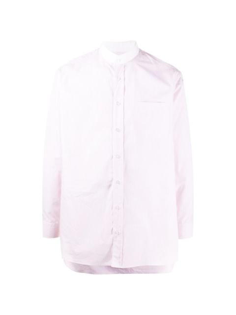 mandarin-collar buttoned shirt