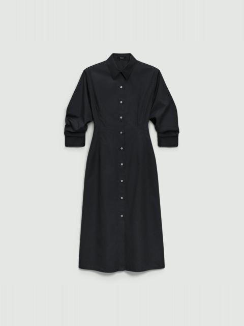 Theory A-Line Midi Dress in Sleek Poplin