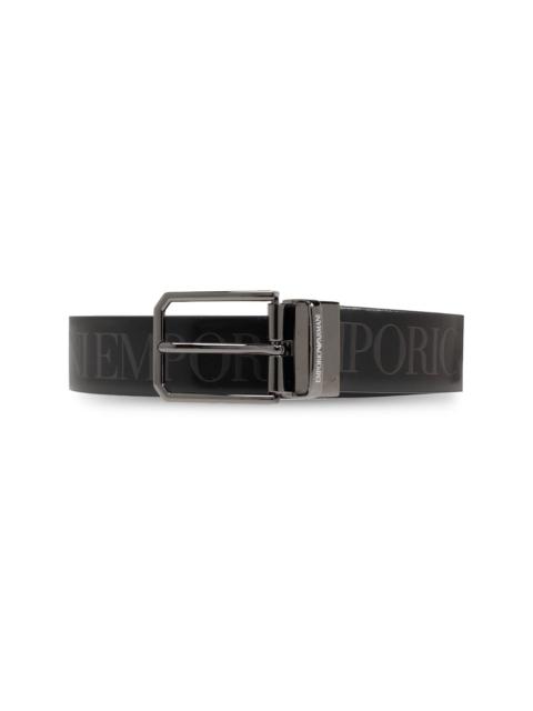 Logo-engraved belt