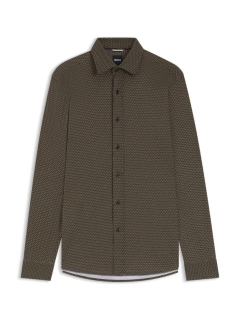 BOSS SLIM-FIT SHIRT IN COTTON WITH MONOGRAM PRINT