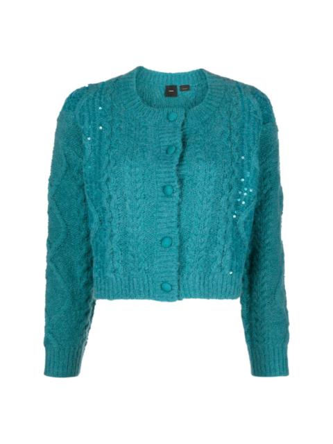 cable-knit sequinned cardigan