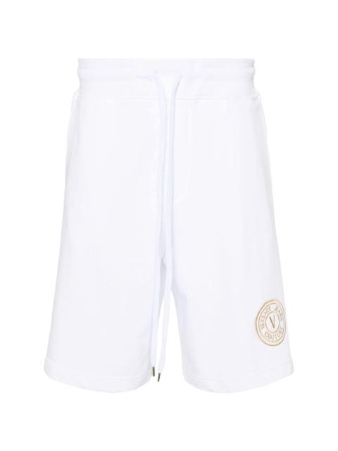 V-Emblem cotton track shorts