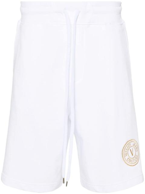 VERSACE JEANS COUTURE V-Emblem cotton track shorts