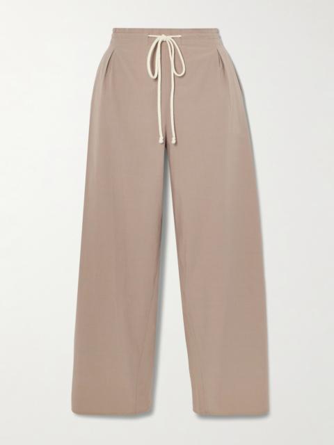 MARIA McMANUS Rope-trimmed Organic Cotton-poplin Wide-leg Pants