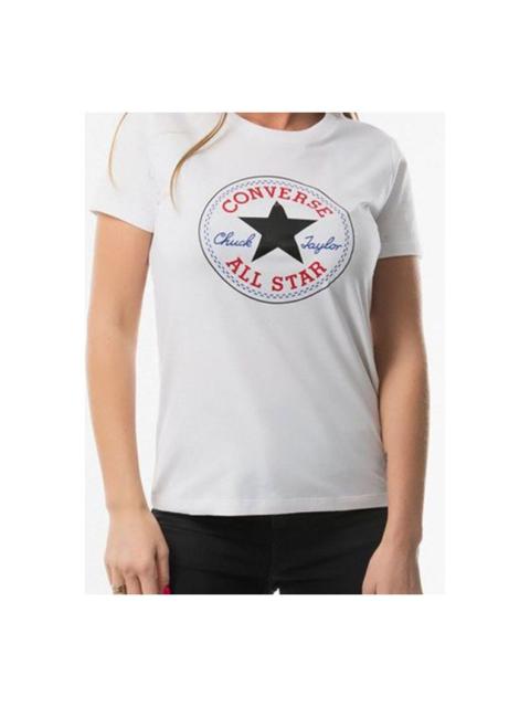 Converse (WMNS) Converse All Star Round Neck Short Sleeve White 10017759-A04