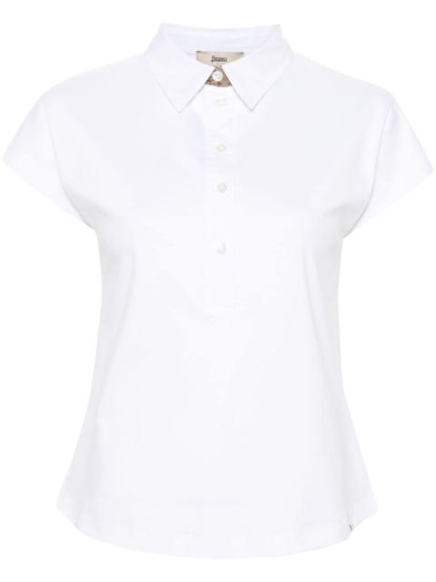 Herno logo-tape cotton polo top