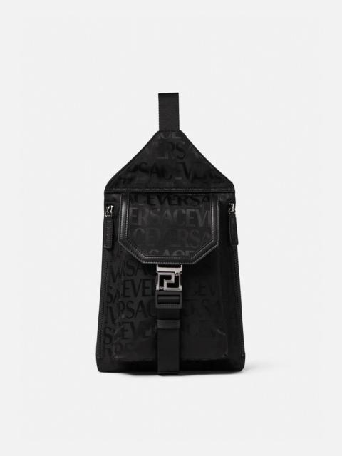 Versace Allover Neo Nylon Sling Backpack