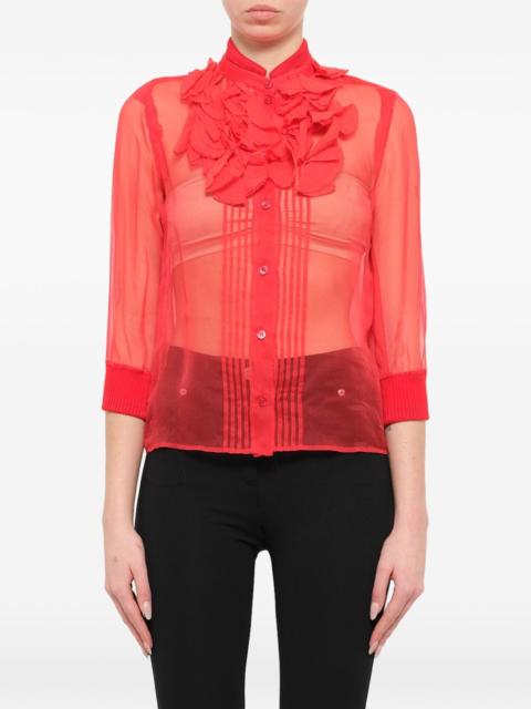 Givenchy sheer frill fitted shirt