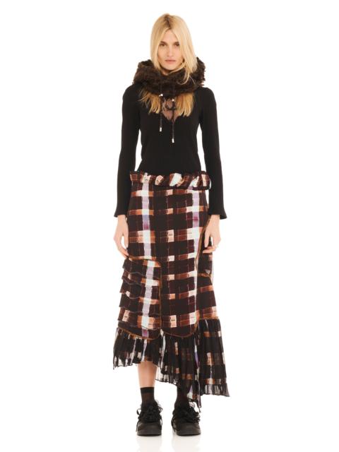 Collina Strada CHOCOLATE PAINTED PLAID LILY SKIRT