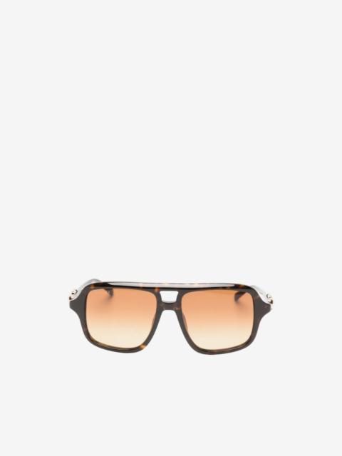 GUCCI Horsebit geometric-frame sunglasses