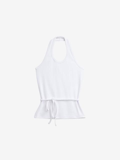 The Frankie Shop Denia Halter Tie Top - White