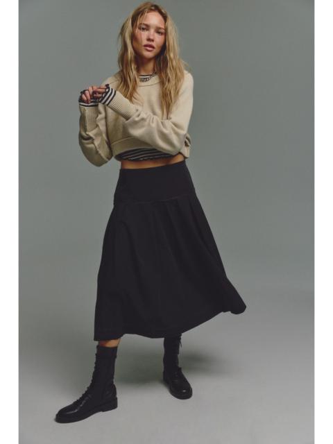 FREE PEOPLE We The Free Skipper Pleated Chino Midi Skirt
