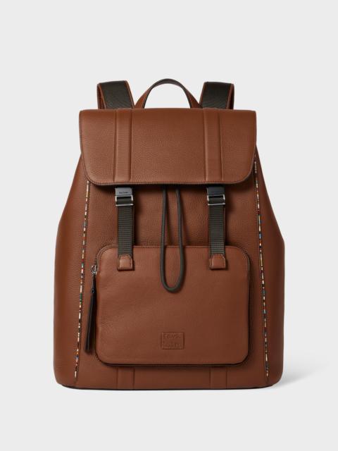 Paul Smith Brown Leather Flap Backpack