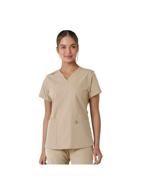 Carhartt Women's Force Essentials V-Neck Knit Panel Scrub Top