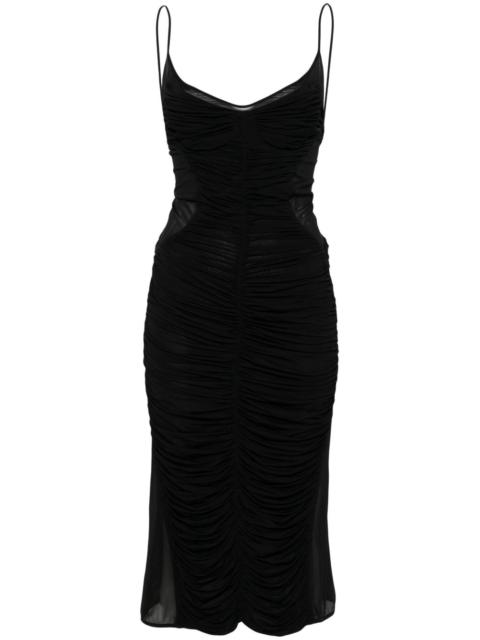 MUGLER ruched midi dress