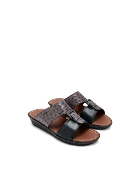 Tod's ostrich-effect leather sandals